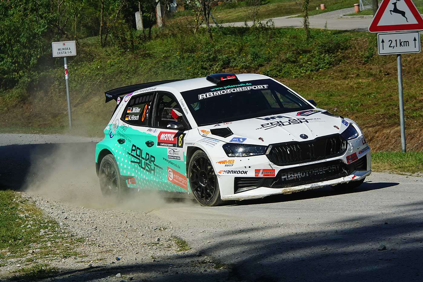 Liam Müller im Škoda Fabia RS Rally2 bei der Rally Kumrovec 2024