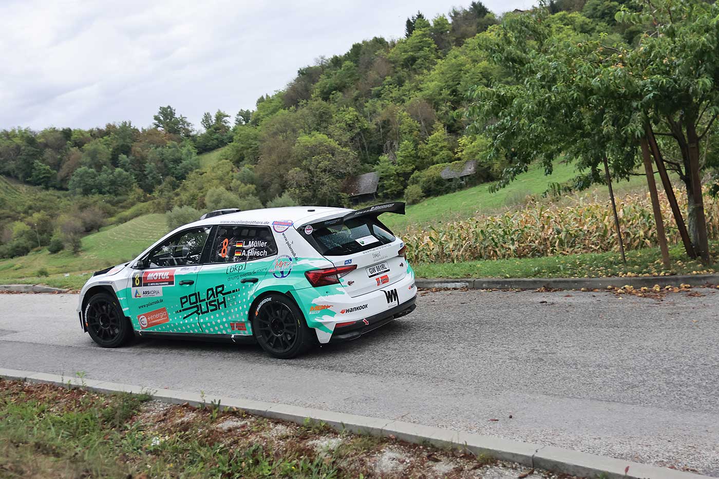 Liam Müller im Škoda Fabia RS Rally2 bei der Rally Kumrovec 2024