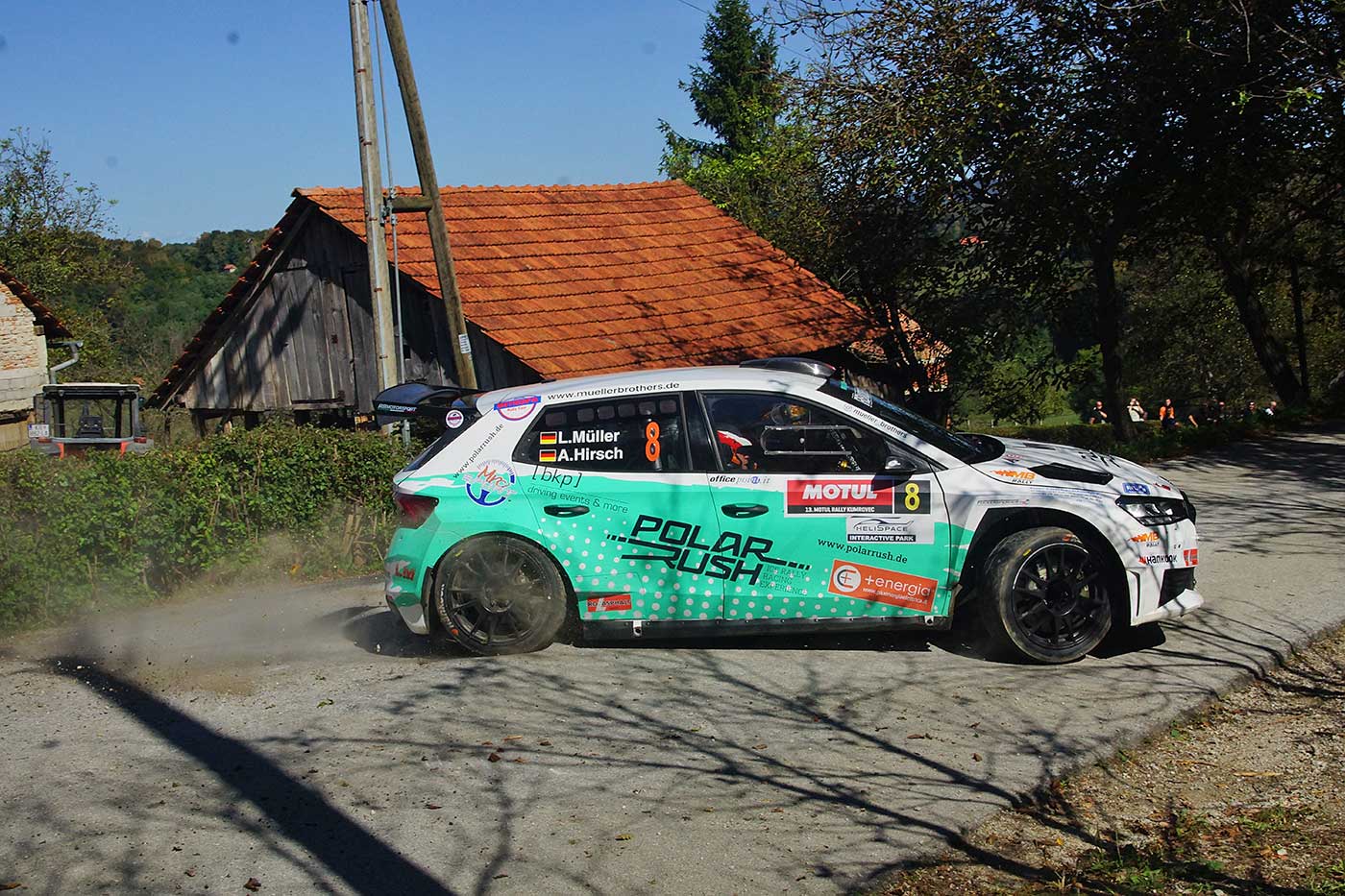 Liam Müller im Škoda Fabia RS Rally2 bei der Rally Kumrovec 2024